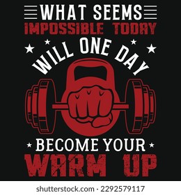 Gym or fitness tshirt design vector design