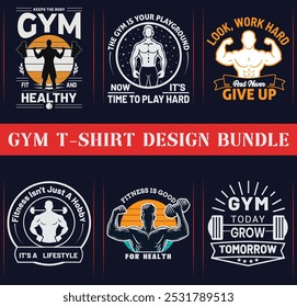 Gimnasio, Fitness Camiseta Diseños Paquete