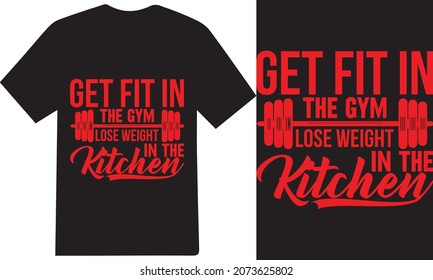 Gym or fitness t-shirt vector