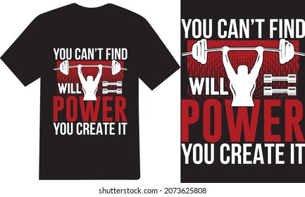 Gym or fitness t-shirt vector