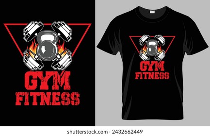 GYM FITNESS - Fitness typography T-shirt vector design. motivational and inscription quotes.
perfect for print item and bags, posters, cards. isolated on black background
