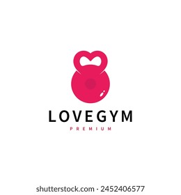 gym fitness vector logo design combine with love icon and barbell  2