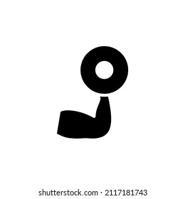 Plantilla de logotipo Gimnasio, Fitness, Peso Vector de iconos sólidos Ilustración. Idóneo Para Muchos Fines.