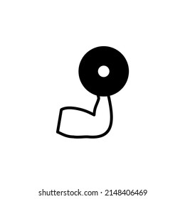 Gym, Fitness, Weight Solid Line Icon Vector Illustration Logo Template. Suitable For Many Purposes.