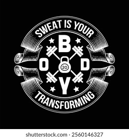 Gym fitness workout vector t shirt design.