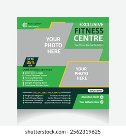 GYM Fitness's social media post design template