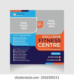 GYM Fitness's social media post design template