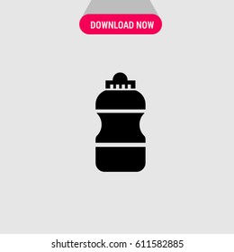 Gym Flask Vector Icon, The symbol of bottle of water. Simple, modern flat vector illustration for mobile app, website or desktop app 
