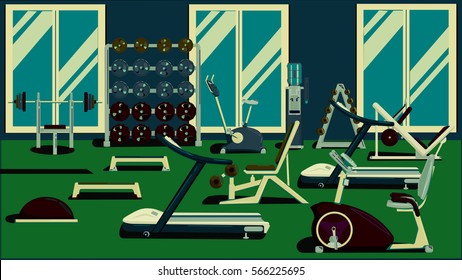 Gym Flat Colorful Illustrations