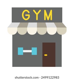 Gym Flat Icon Design For Personal nad Commercial Use