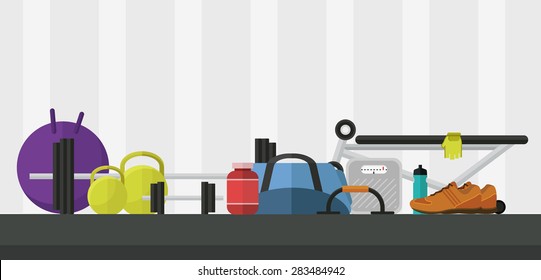 Ilustración de estilo plano de gimnasio