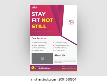 Gym flyer design. Fit your body flyer poster leaflet template design.
Get in shape poster leaflet design.