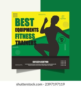 gym flyer or Instagram post template or fitness flyer design