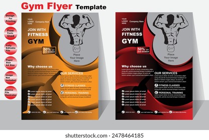 Gym Flyer Template Design For your Business Vector Flyer