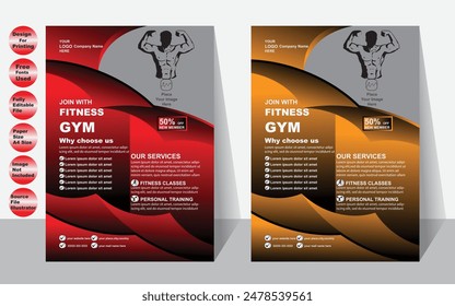 Gym Flyer Template Design For your Business Vector Flyer