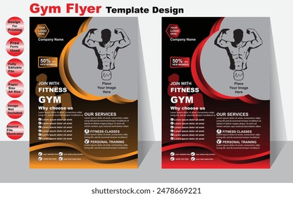 Gym Flyer Template Design For your Business Vector Flyer
