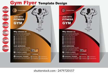 Diseño de la Plantilla del volante del gimnasio para su volante del Vector del negocio