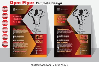 Gym Flyer Template Design For your Business Vector Flyer