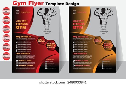 Gym Flyer Vorlage Design Für Ihr Business Vektorgrafik Flyer