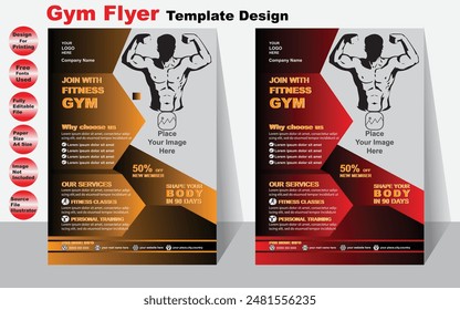 Gym Flyer Template Design For your Business Vector Flyer
