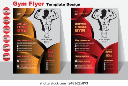 Gym Flyer Template Design For your Business Vector Flyer