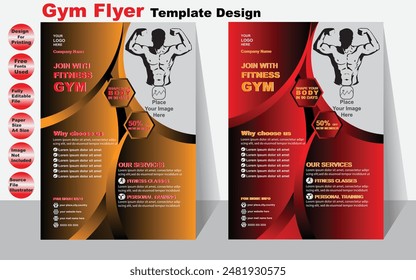 Diseño de la Plantilla del volante del gimnasio para su volante del Vector del negocio