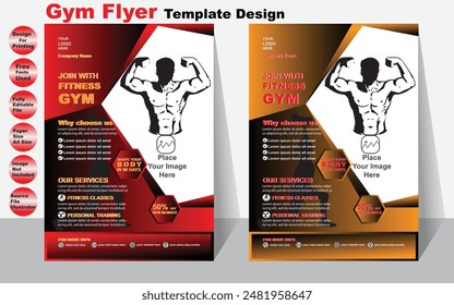 Gym Flyer Vorlage Design Für Ihr Business Vektorgrafik Flyer