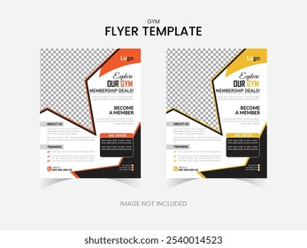 Gym flyer template layout design.