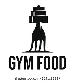 gym food flat minimalist logo design
