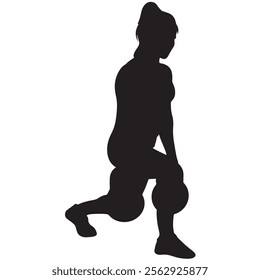 Gym Girl Vector Design Black