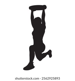 Gym Girl Vector Design Black