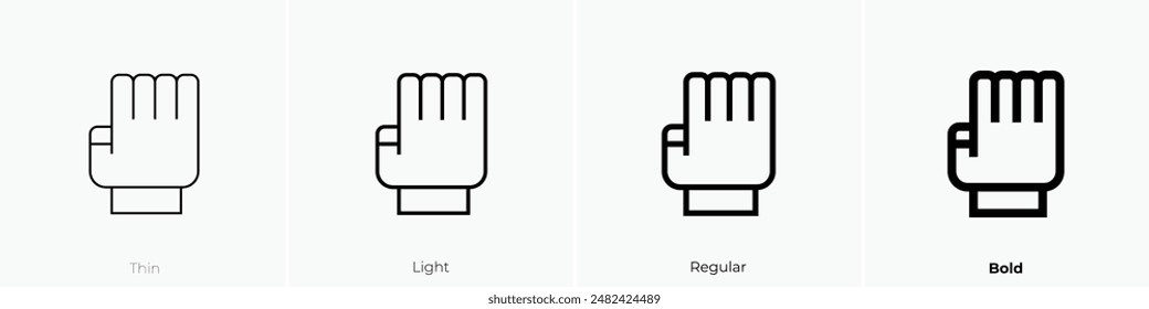 gym gloves icon. Thin, Light Regular And Bold style design isolated on white background