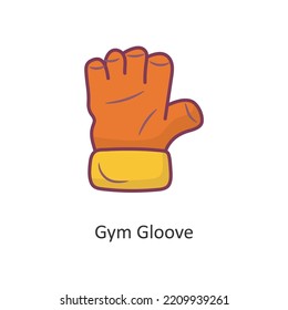 Gym gloves Vector Filled outline Icon Design illustration. Workout Symbol on White background EPS 10 File