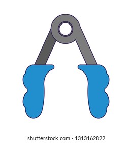 Gym handgrip symbol isolated blue lines