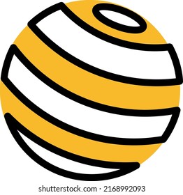 Gym heavy ball, illustration, vector on a white background.