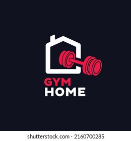 Gym with home logo design vector graphic symbol icon sign illustration creative idea
