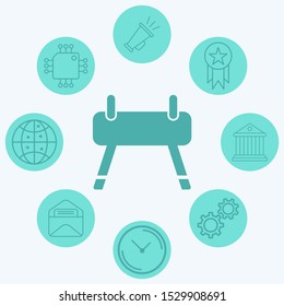 Gym horse vector icon sign symbol