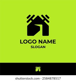GYM HOUSE LOGO DESIGN TEMPLATE A