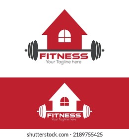 Gym house logo vector illustration, Fitness logo designs icon
