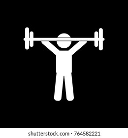 Gym icon. Black background. Vector.