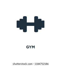 Gym icon. Black filled vector illustration. Gym symbol on white background. Can be used in web and mobile.