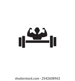 Icono de gimnasio signo de Vector blanco y negro