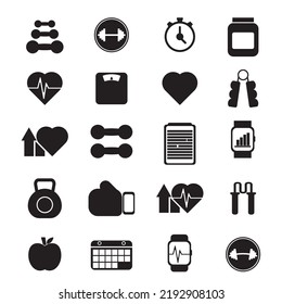 The gym icon bundle set vector for health concept