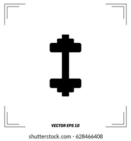 Gym icon. Dumbbell icon. Bodybuilding and weightlifting sport equipment. Isolated black illustration. Logo concept. Vector silhouette symbol