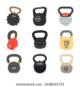 Gym Icon Dumbbells Vector Bundle. Weight Dumbbell Fitness equipment element  Vector Illustration