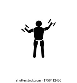 Gym icon, exercising vector icon illustration. Isolated flat icon on white background.