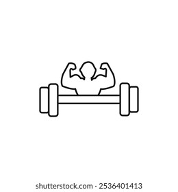 Gym icon Flat art illustration in outline