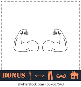 Gym icon flat. Simple vector symbol and bonus icon