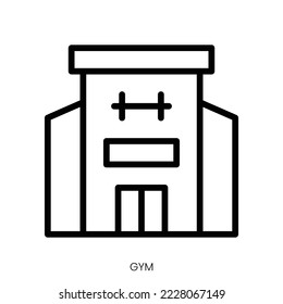 gym icon. Line Art Style Design Isolated On White Background