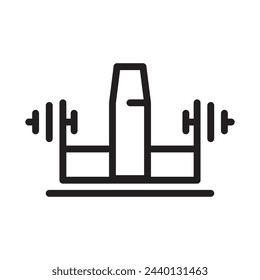 Gym icon line design template isolated